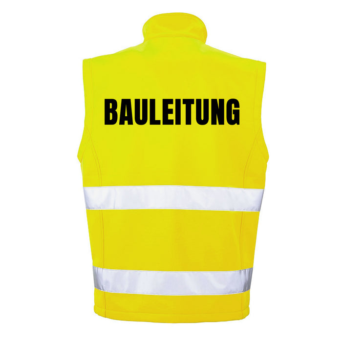 BAULEITUNG Softshell Warnweste mit Reißverschluss und Taschen