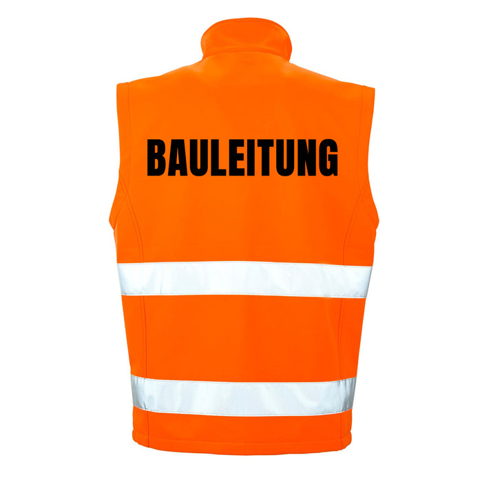 BAULEITUNG Softshell Warnweste mit Reißverschluss und Taschen