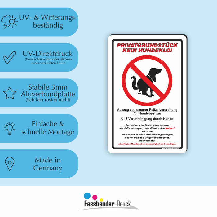 T-002 Privatgrundstück - Kein Hundeklo Schild / Kein Hundekot