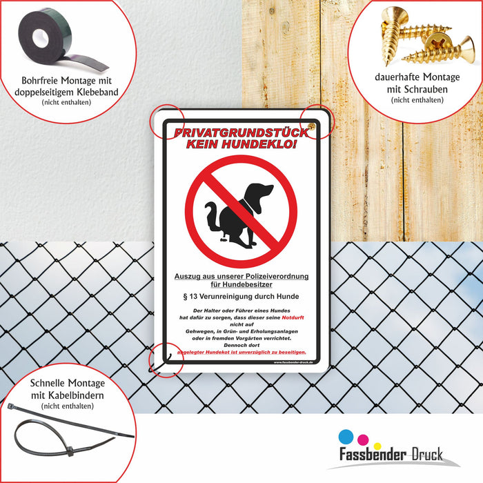 T-002 Privatgrundstück - Kein Hundeklo Schild / Kein Hundekot