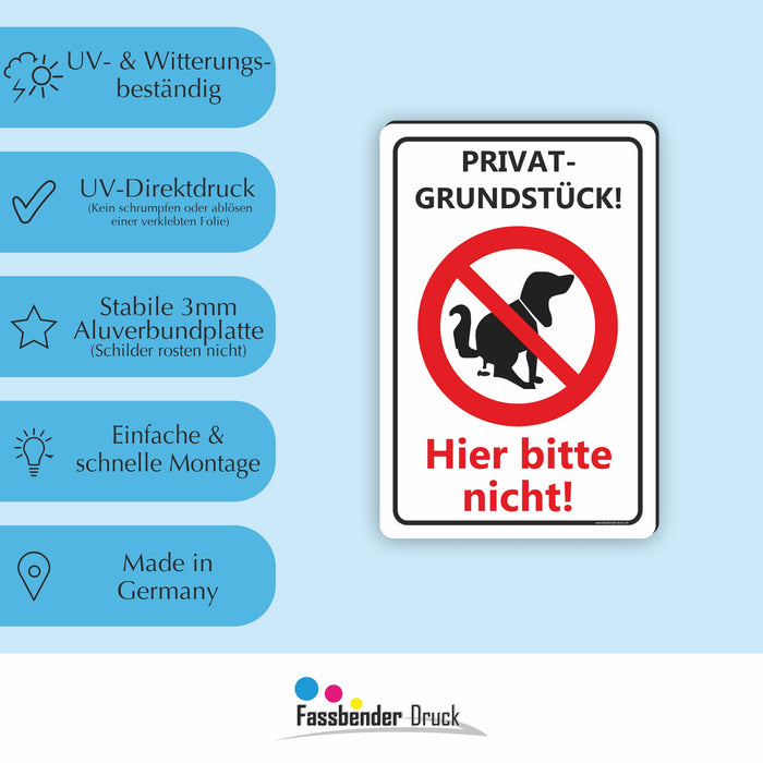 T-003 Privatgrundstück - Kein Hundeklo Schild / Kein Hundekot