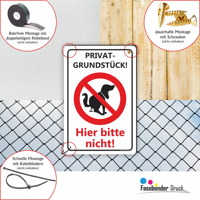 T-003 Privatgrundstück - Kein Hundeklo Schild / Kein Hundekot