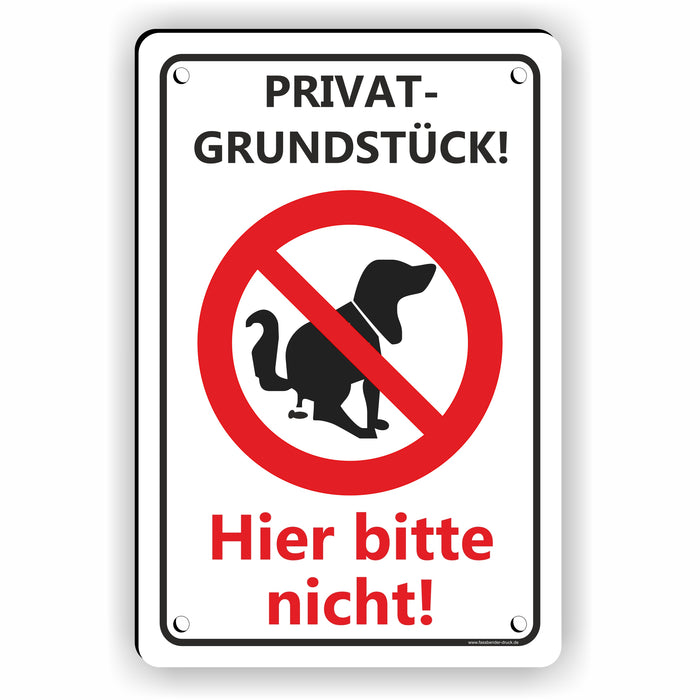 T-003 Privatgrundstück - Kein Hundeklo Schild / Kein Hundekot