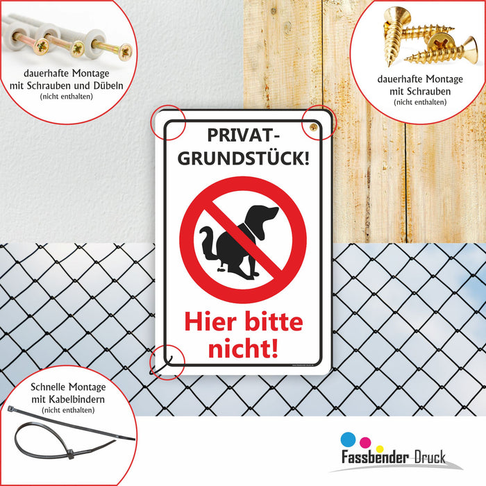 T-003 Privatgrundstück - Kein Hundeklo Schild / Kein Hundekot