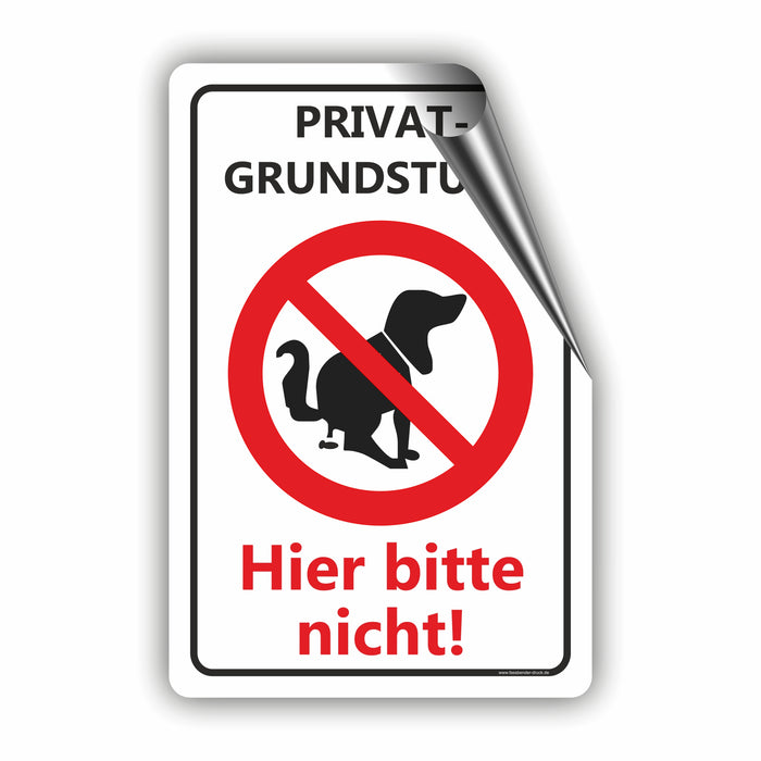 T-003 Privatgrundstück - Kein Hundeklo Schild / Kein Hundekot