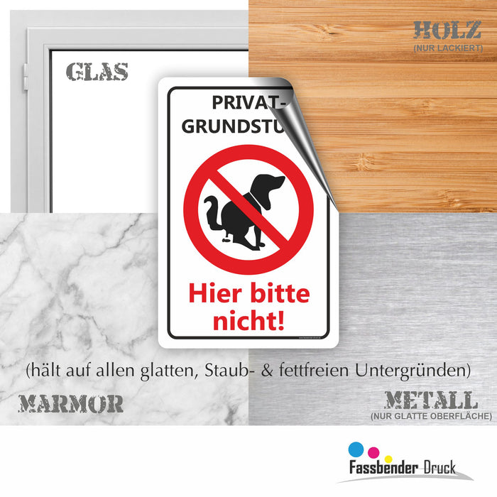 T-003 Privatgrundstück - Kein Hundeklo Schild / Kein Hundekot