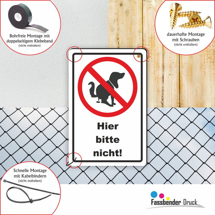 T-004 Hier bitte nicht! - Kein Hundeklo Schild / Kein Hundekot