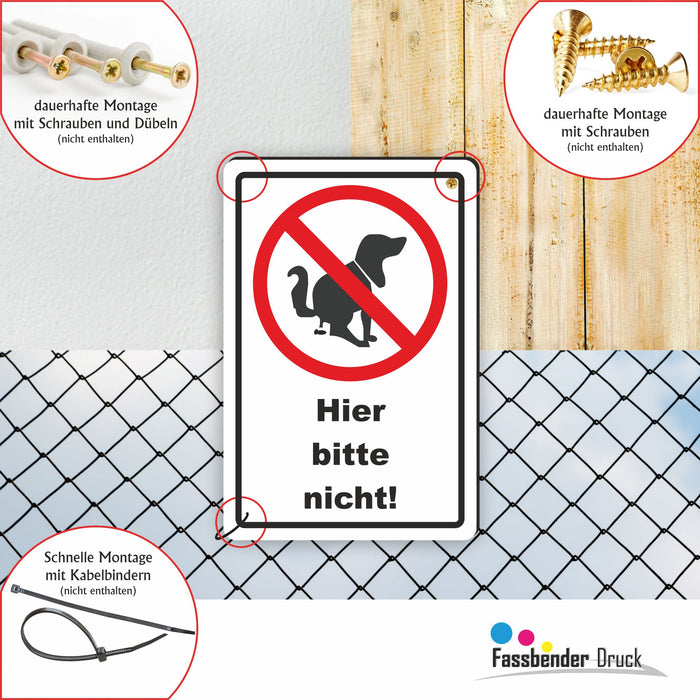 T-004 Hier bitte nicht! - Kein Hundeklo Schild / Kein Hundekot