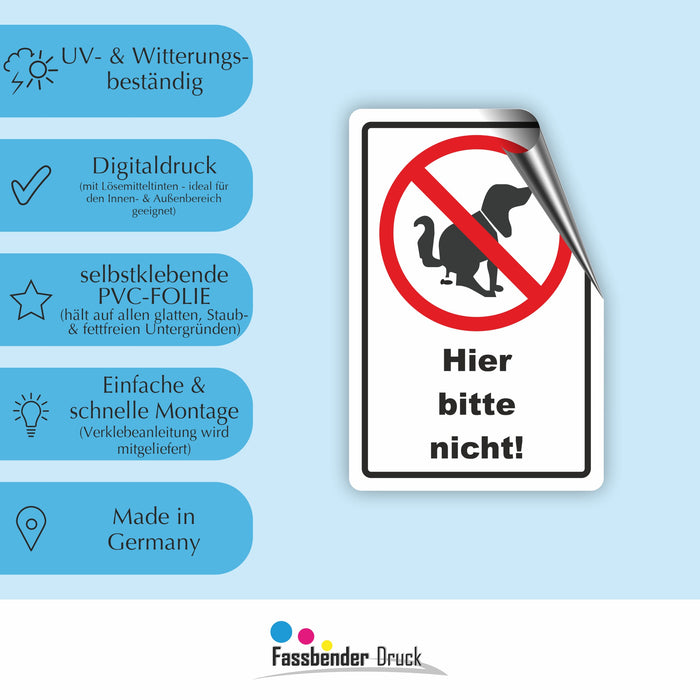T-004 Hier bitte nicht! - Kein Hundeklo Schild / Kein Hundekot