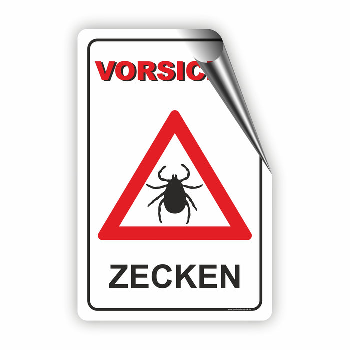 T-005 VORSICHT ZECKEN SCHILD / ZECKENGEFAHR / ZECKENGEBIET