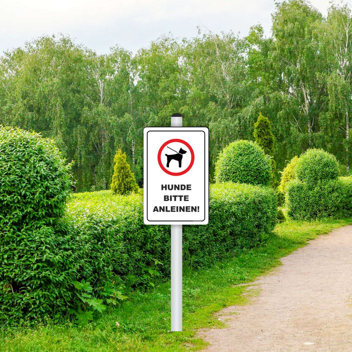 T-006 HUNDE BITTE ANLEINEN / HUNDE AN DER LEINE SCHILD