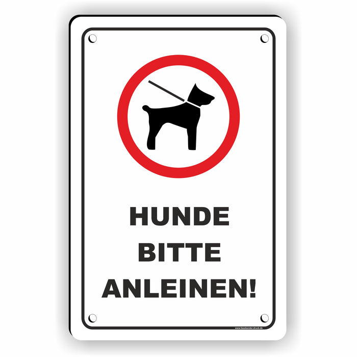 T-006 HUNDE BITTE ANLEINEN / HUNDE AN DER LEINE SCHILD