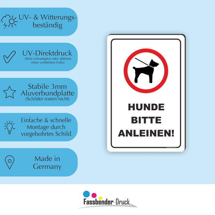 T-006 HUNDE BITTE ANLEINEN / HUNDE AN DER LEINE SCHILD