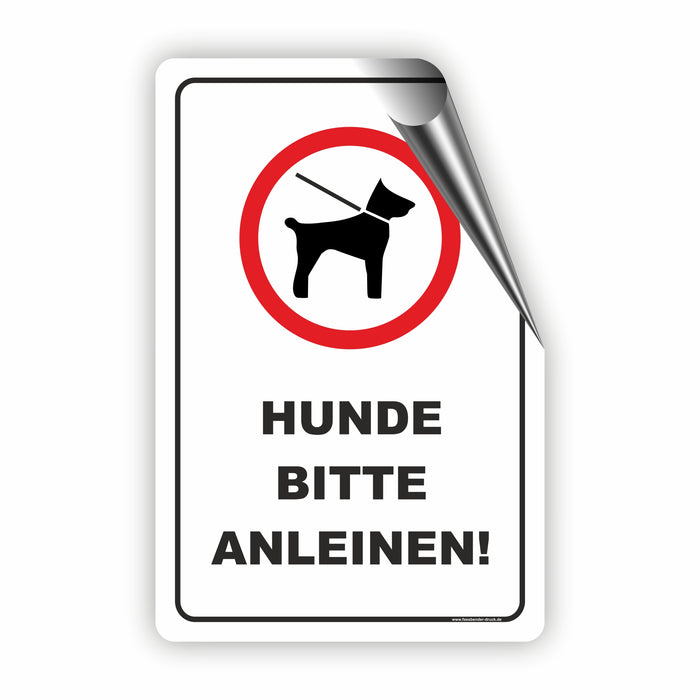 T-006 HUNDE BITTE ANLEINEN / HUNDE AN DER LEINE SCHILD