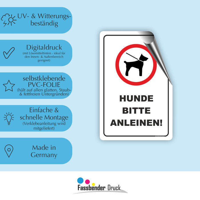 T-006 HUNDE BITTE ANLEINEN / HUNDE AN DER LEINE SCHILD