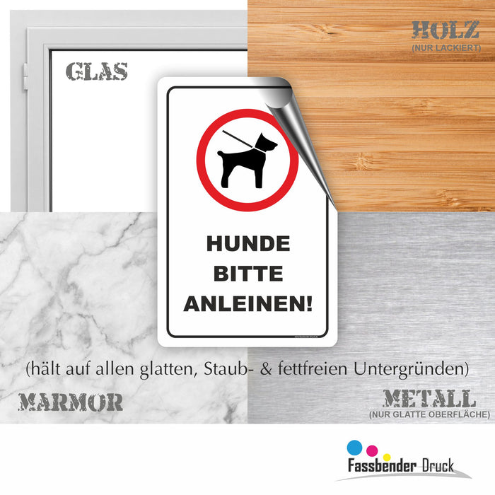 T-006 HUNDE BITTE ANLEINEN / HUNDE AN DER LEINE SCHILD