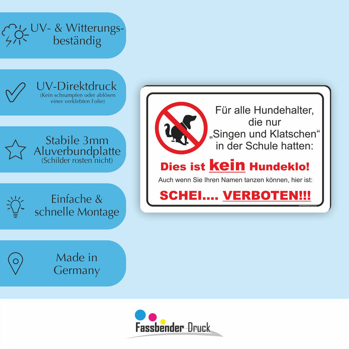 T-007 Singen und Klatschen - Kein Hundeklo Schild / Kein Hundekot