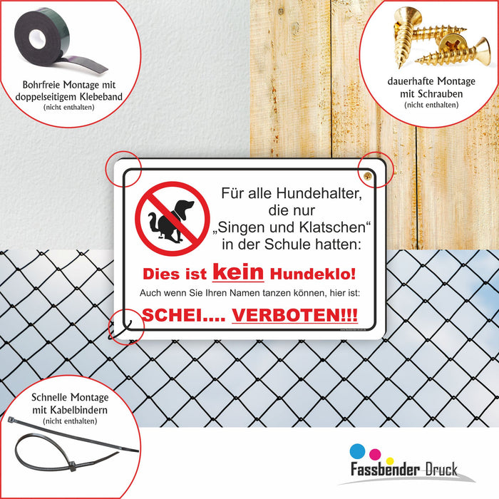 T-007 Singen und Klatschen - Kein Hundeklo Schild / Kein Hundekot