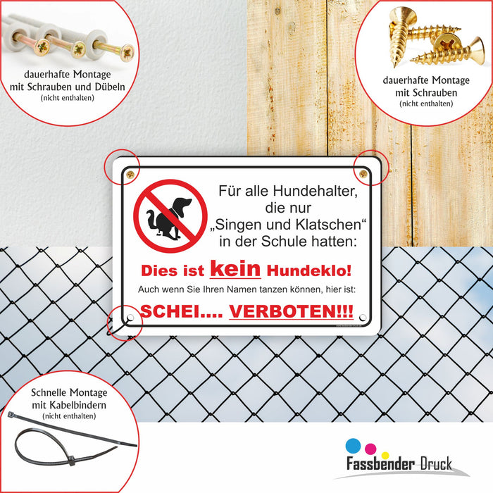 T-007 Singen und Klatschen - Kein Hundeklo Schild / Kein Hundekot