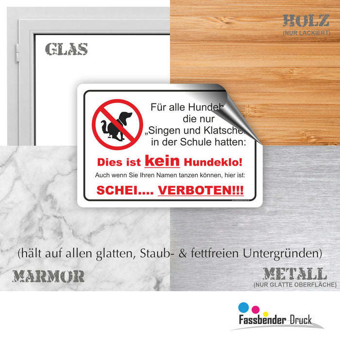 T-007 Singen und Klatschen - Kein Hundeklo Schild / Kein Hundekot