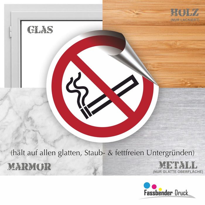 Verbotszeichen Rauchen verboten RUND (P002) Piktogram nach DIN EN ISO 7010