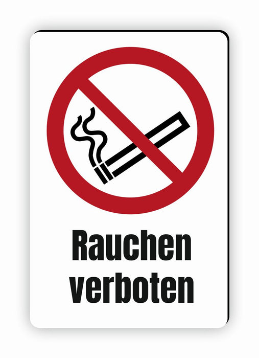 Verbotszeichen / Verbotsschild Rauchen verboten (P002) - zum markieren von Verbotszonen nach DIN EN ISO 7010