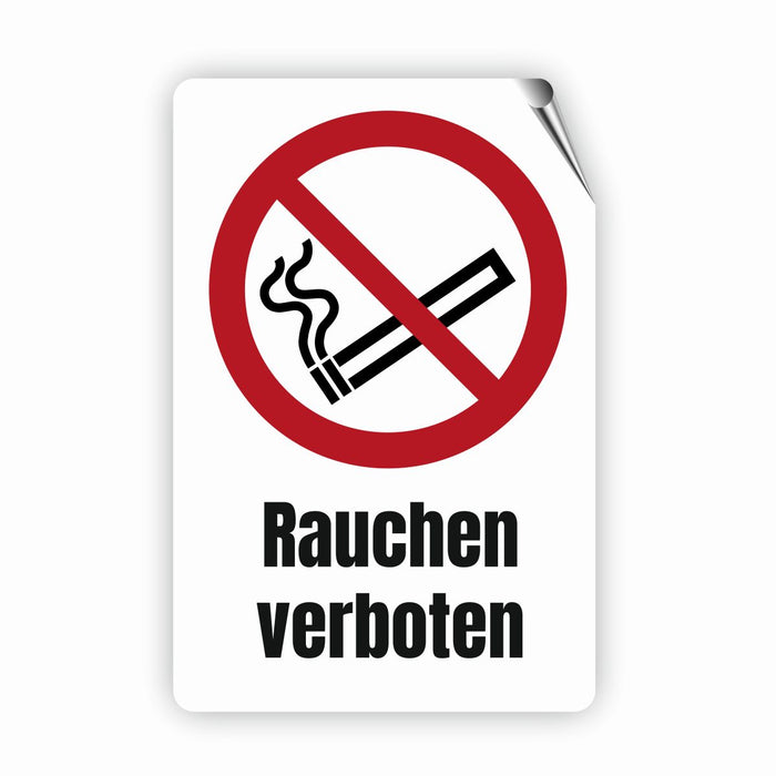 Verbotszeichen / Verbotsschild Rauchen verboten (P002) - zum markieren von Verbotszonen nach DIN EN ISO 7010