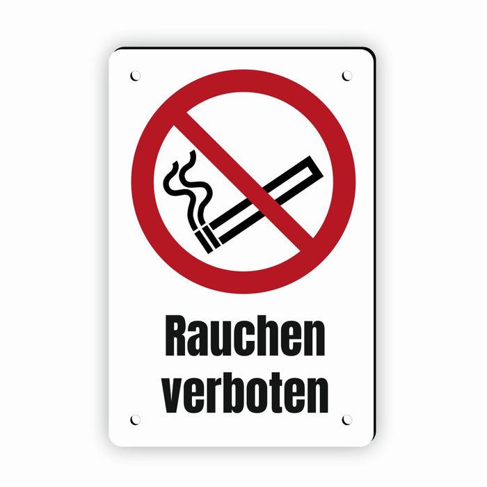 Verbotszeichen / Verbotsschild Rauchen verboten (P002) - zum markieren von Verbotszonen nach DIN EN ISO 7010