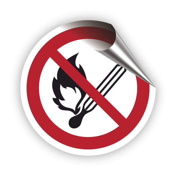 Verbotszeichen Keine offene Flamme RUND (P003) Piktogram nach DIN EN ISO 7010