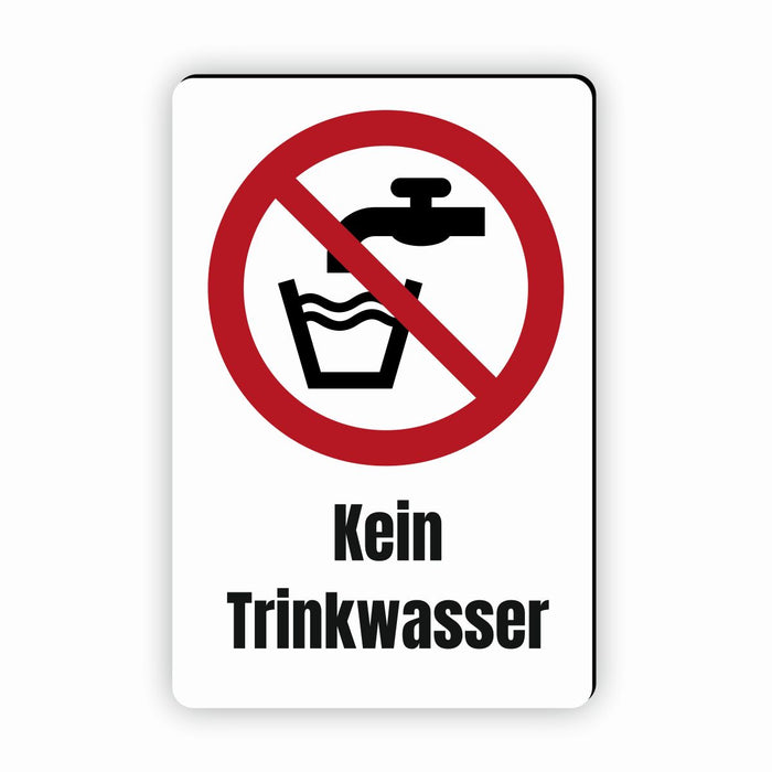 Verbotszeichen / Verbotsschild Kein Trinkwasser (P005) - zum markieren von Verbotszonen nach DIN EN ISO 7010