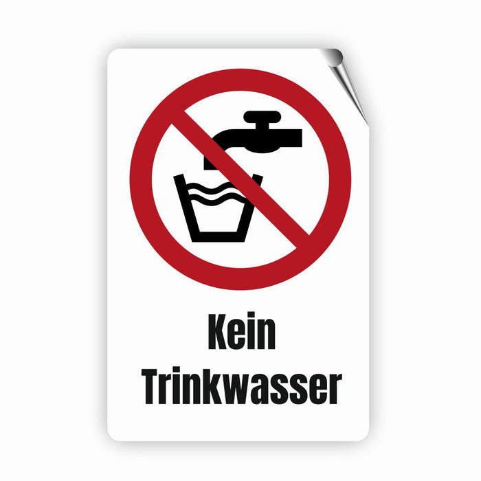 Verbotszeichen / Verbotsschild Kein Trinkwasser (P005) - zum markieren von Verbotszonen nach DIN EN ISO 7010