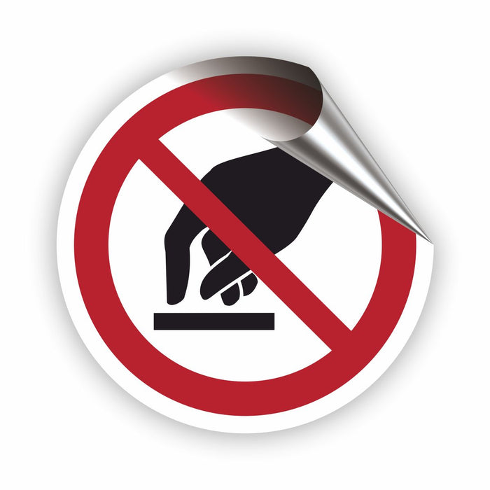Verbotszeichen Zutritt Berühren verboten RUND (P010) Piktogram nach DIN EN ISO 7010