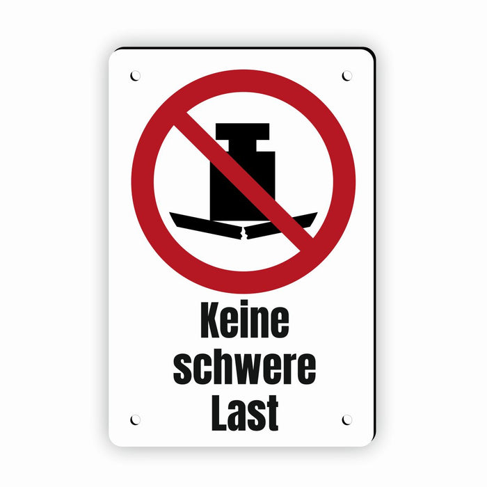 Verbotszeichen / Verbotsschild Keine schwere Last (P012) - zum markieren von Verbotszonen nach DIN EN ISO 7010