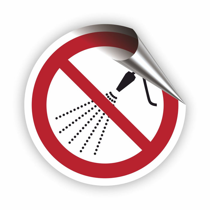 Verbotszeichen Mit Wasser spritzen verboten RUND (P016) Piktogram nach DIN EN ISO 7010