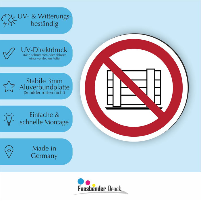 Verbotszeichen Abstellen oder Lagern verboten RUND (P023) Piktogram nach DIN EN ISO 7010