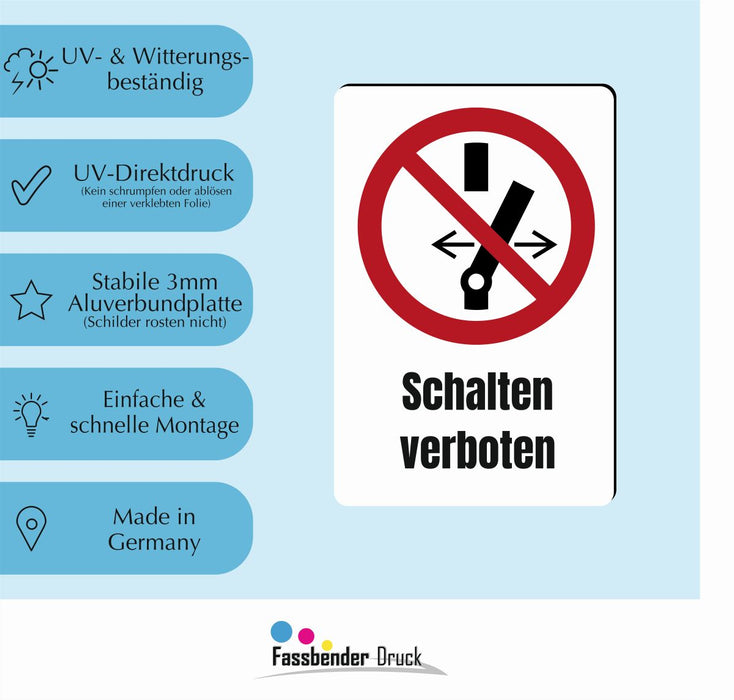 Verbotszeichen / Verbotsschild Schalten verboten (P031) - zum markieren von Verbotszonen nach DIN EN ISO 7010