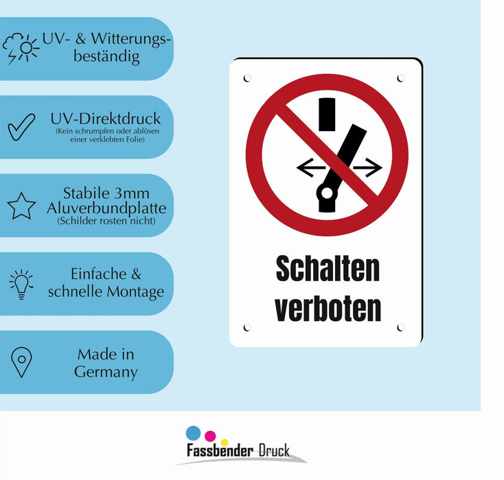 Verbotszeichen / Verbotsschild Schalten verboten (P031) - zum markieren von Verbotszonen nach DIN EN ISO 7010