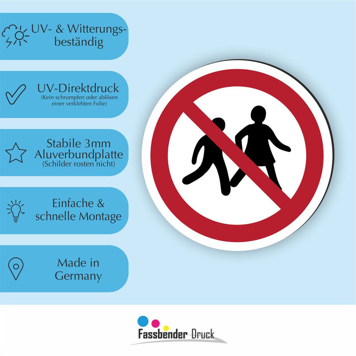 Verbotszeichen Kein Zutritt für Kinder RUND (P036) Piktogram nach DIN EN ISO 7010