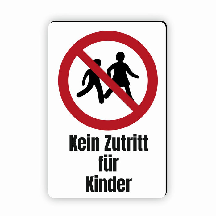 Verbotszeichen / Verbotsschild Kein Zutritt für Kinder (P036) - zum markieren von Verbotszonen nach DIN EN ISO 7010