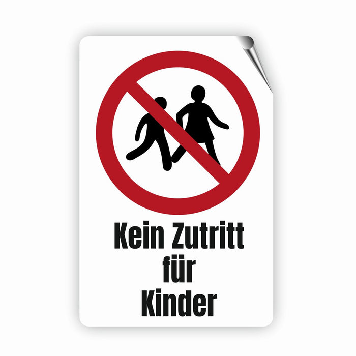 Verbotszeichen / Verbotsschild Kein Zutritt für Kinder (P036) - zum markieren von Verbotszonen nach DIN EN ISO 7010
