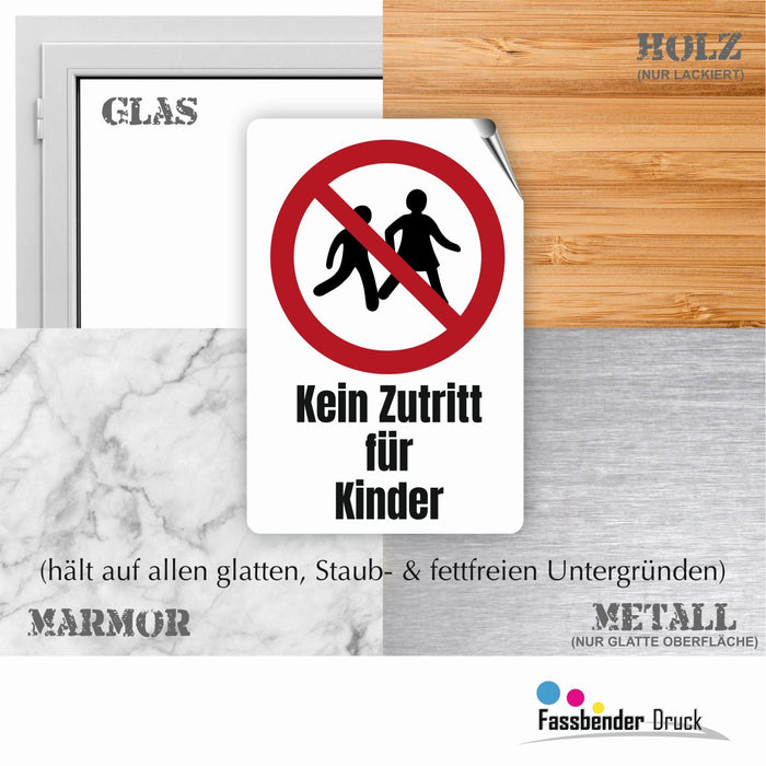 Verbotszeichen / Verbotsschild Kein Zutritt für Kinder (P036) - zum markieren von Verbotszonen nach DIN EN ISO 7010