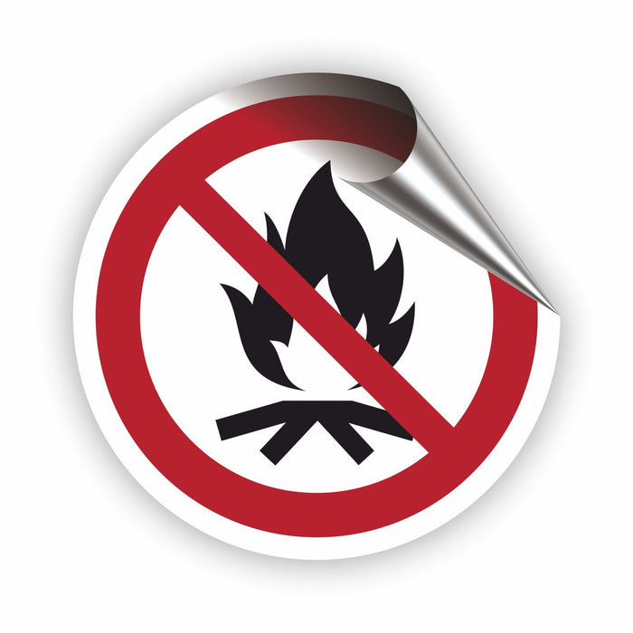 Verbotszeichen Lagerfeuer verboten RUND (P045) Piktogram nach DIN EN ISO 7010