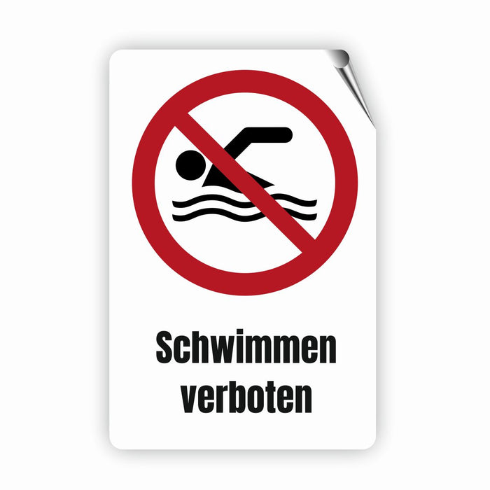 Verbotszeichen / Verbotsschild Schwimmen verboten (P049) - zum markieren von Verbotszonen nach DIN EN ISO 7010