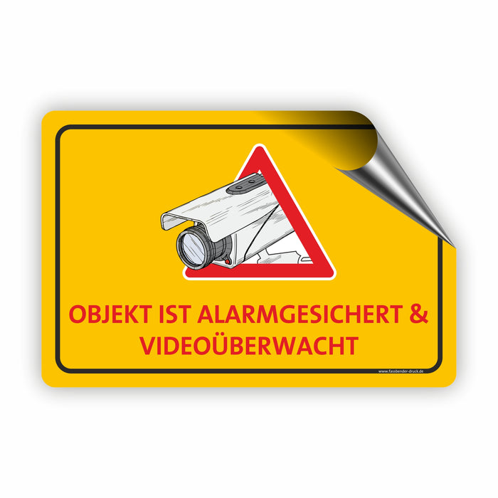 OBJEKT IST ALARMGESICHERT UND VIDEOÜBERWACHT (gelb)