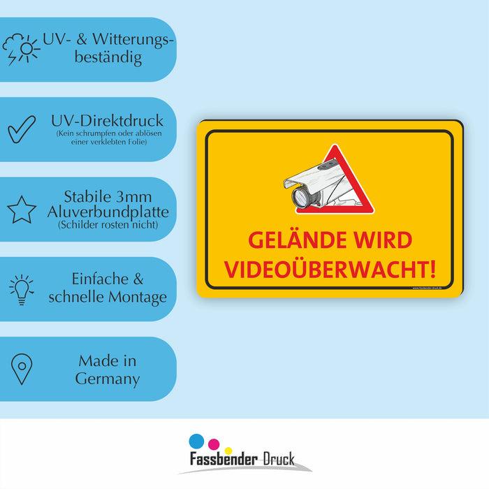 GELÄNDE WIRD VIDEOÜBERWACHT (Gelb)