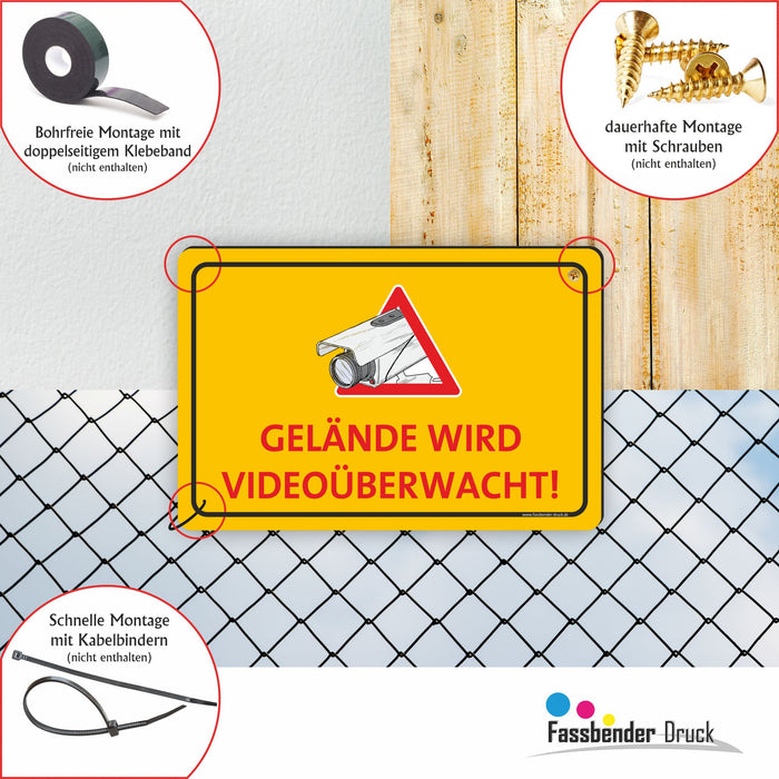 GELÄNDE WIRD VIDEOÜBERWACHT (Gelb)