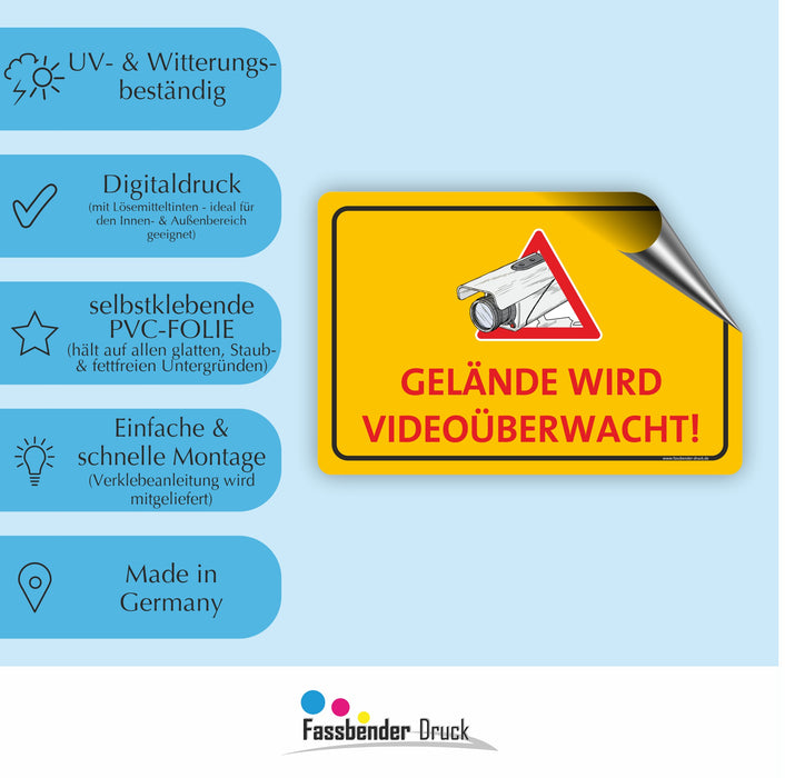 GELÄNDE WIRD VIDEOÜBERWACHT (Gelb)