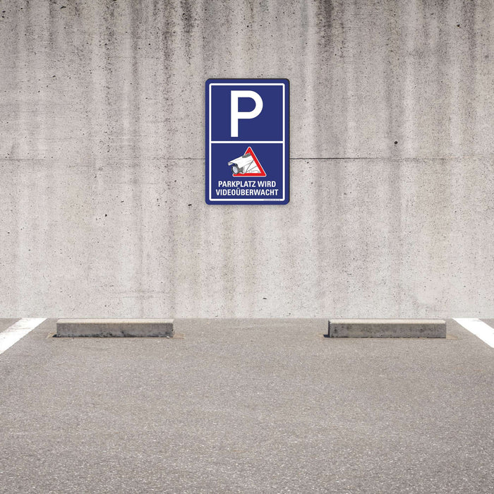 PARKPLATZ WIRD VIDEOÜBERWACHT (Blau)