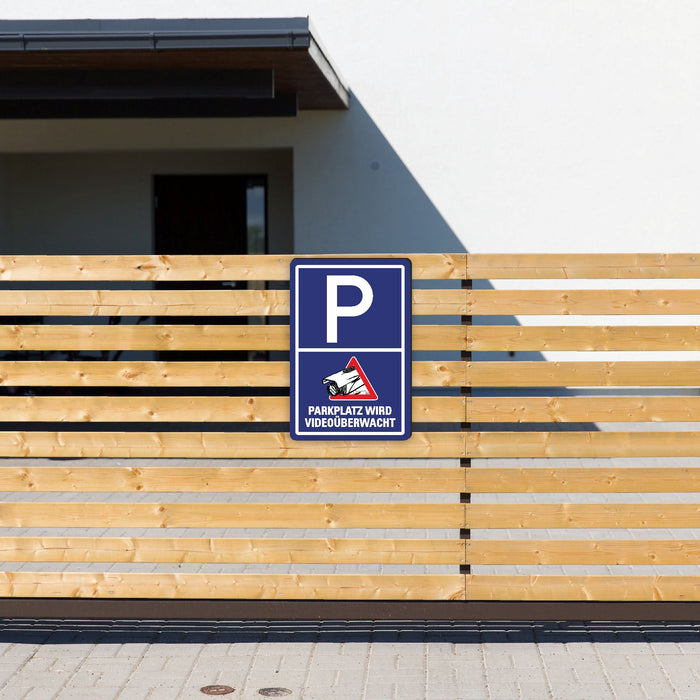 PARKPLATZ WIRD VIDEOÜBERWACHT (Blau)