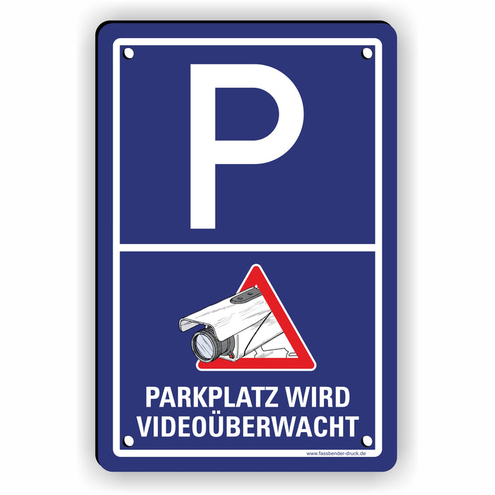 PARKPLATZ WIRD VIDEOÜBERWACHT (Blau)